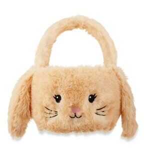 BNWT Easter Brown Plush Bunny Basket, 12 in x 12 in, by Way To Celebrate